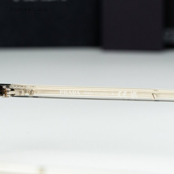 Prada Women Sunglasses Silver Yellow Grad Brown Oval PRB53S 1BC80K NEW AUTHENTIC - Picture 7 of 10